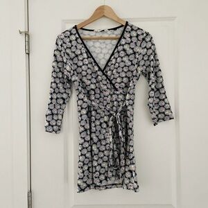 Seasalt Cornwall Organic Cotton Faux Wrap Surplice Neya Tunic Top Floral